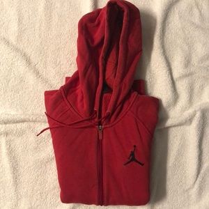 Air Jordan red zip up sweater size medium mens